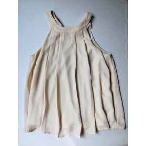Doe & Rae Cream-Colored Elegant Sleeveless Top